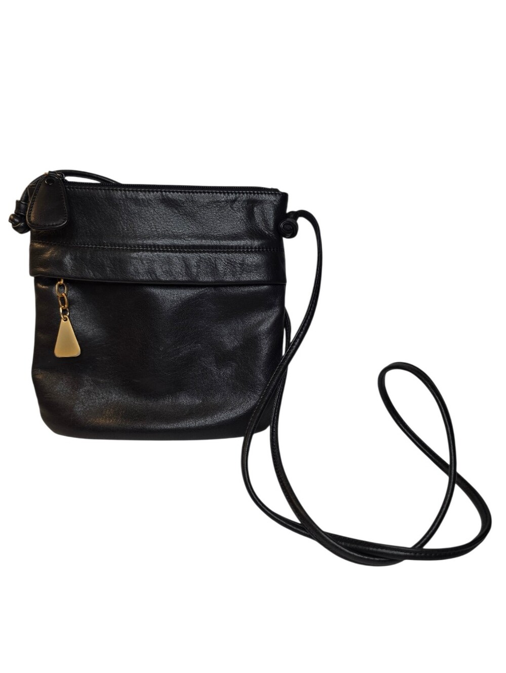 Americana By Sharif Bag Vintage Black Leather Crossbody Quiet Luxury Handbag
